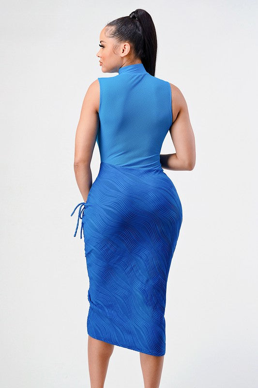Sleeveless Open Thigh Bodycon Ocean Blue Dress Pretty Bitty Boutique Sleeveless Open Thigh Bodycon Ocean Blue Dress Pretty Bitty Boutique